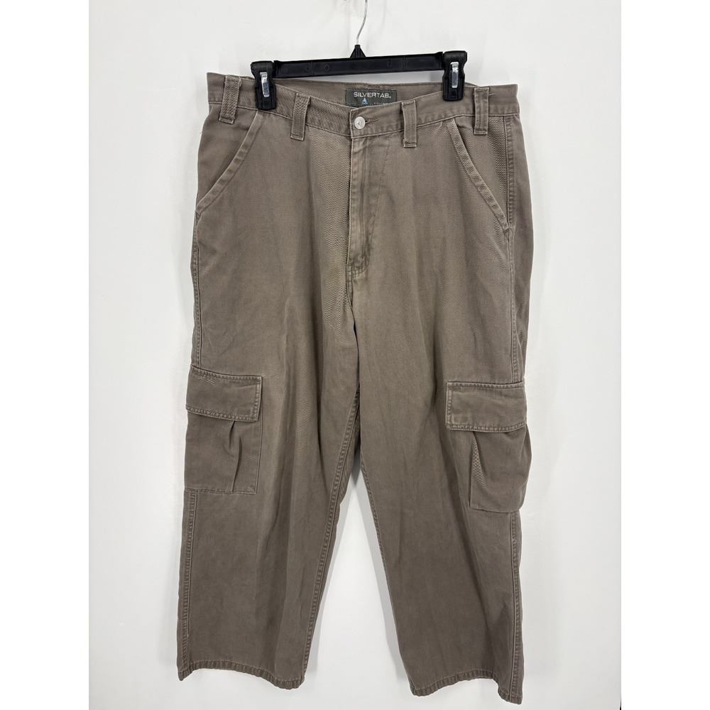 Levis Silvertab Vintage Pants Men's 36x28 Cargo Khaki Brown Baggy Y2K Skater